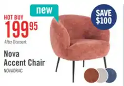 The Brick Nova 28.7 Boucle Fabric Accent Chair - Orange offer