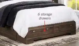 The Brick Yorkdale 6-Drawer Platform Bed with Headboard & Storage Frame, Made in Canada, Grey - Queen Size offer