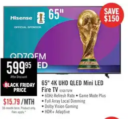 The Brick HISENSE 65 QD7QFM Mini-LED QLED 4K UHD AI Smart Fire TV (65QD7QFM) offer