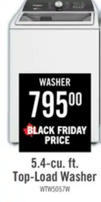 The Brick Whirlpool 5.4 Cu. Ft. Top-Load Washer - White - WTW5057LW offer