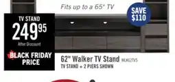The Brick Walker 62 TV Stand with Storage and Cable Management for TVs up to 70- Distressed Grey offer
