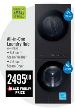 The Brick Samsung 5.3 Cu. Ft. Front-Load Steam Laundry Hub - Black Stainless Steel - WH46DBH550EVAC offer