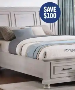 The Brick Kylie Platform Storage Bed with Headboard & Frame, Sand - Queen Size offer