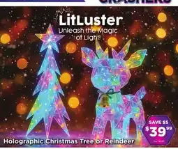 Showcase LitLuster Holographic Christmas Tree or Reindeer offer