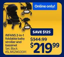 Walmart INFANS 2-in-1 foldable baby stroller and bassinet offer