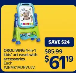 Walmart OROLIVING 4-in-1 kids' art easel with accessories offer