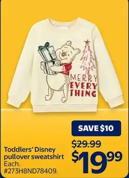 Walmart Toddler's Disney pullover sweatshirt offer