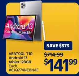 Walmart VEATOOL T10 Android 13 tablet 128GB offer