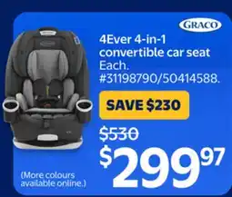 Walmart 4Ever 4-in-1 convertible car seat offer