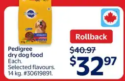 Walmart Pedigree dry dog food offer