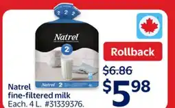Walmart Natrel fine-filtered milk offer