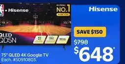 Walmart 75 QLED 4K Google TV offer