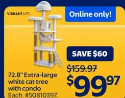 Walmart VIBRANT LIFE 72.8 Extra-large white cat tree with condo offer