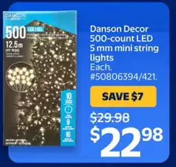 Walmart Danson Decor 500-count LED 5 mm mini string lights offer