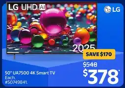 Walmart 50 UA7500 4K Smart TV offer
