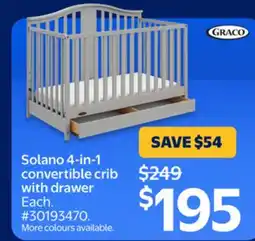Walmart Solano 4-in-1 convertible crib with drawer offer