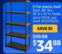 Walmart 5-Tier plastic shelf offer