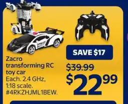 Walmart Zacro transforming RC toy car offer