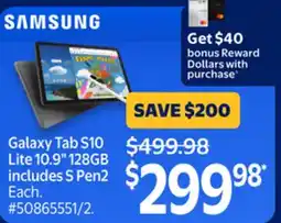 Walmart Galaxy Tab S10 Lite 10.9 128GB includes 5 Pen2 offer
