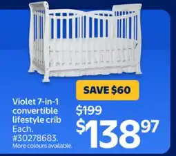 Walmart Violet 7-in-1 convertible lifestyle crib offer