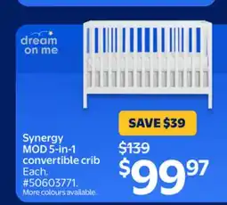Walmart Synergy MOD 5-in-1 convertible crib offer