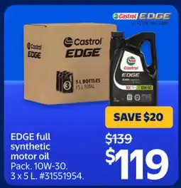 Walmart EDGE full synthetic motor oil offer