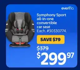 Walmart Symphony Sport all-in-one convertible car seat offer