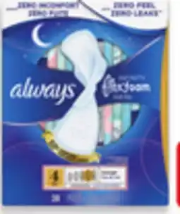 Walmart Always Flexfoam pads or Tampax tampons offer