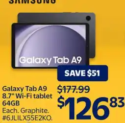 Walmart Galaxy Tab A9 8.7 Wi-Fi tablet 64GB offer