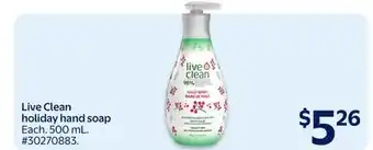 Walmart Live Clean holiday hand soap offer