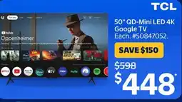 Walmart 50 QD-Mini LED 4K Google TV Each offer