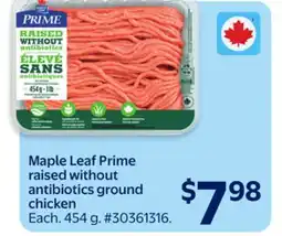 Walmart Maple Leaf Prime raised without antibiotics ground chicken offer