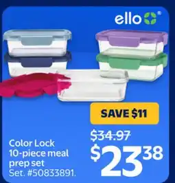Walmart Color Lock 10-piece meal prep set offer