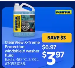 Walmart ClearView X-Treme Protection windshield washer fluid offer