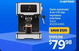 Walmart Semi-automatic 4-in-115-bar espresso machine offer