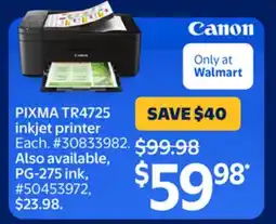Walmart PIXMA TR4725 inkjet printer offer