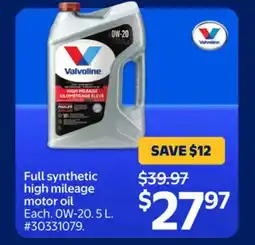Walmart Full synthetic high mileage motor oil offer