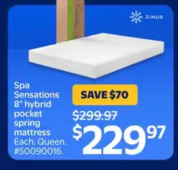 Walmart Spa Sensations 8 hybrid pocket spring mattress offer