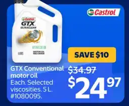 Walmart GTX Conventional motor oil offer