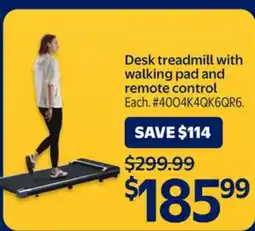 Walmart Desk treadmill with walking pad and remote control offer