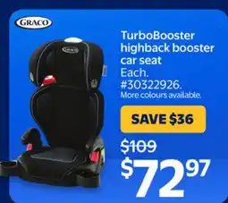 Walmart TurboBooster highback booster car seat offer