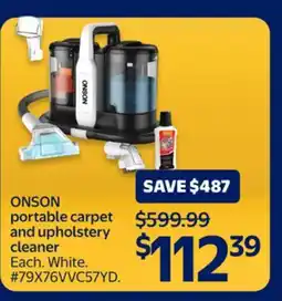Walmart ONSON portable carpet and upholstery cleaner offer