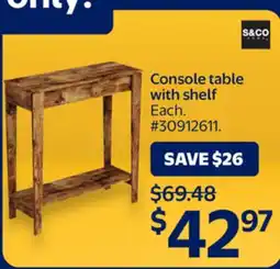 Walmart Console table with shelf offer