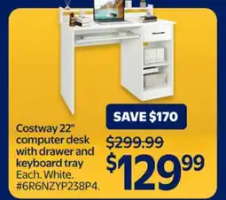 Walmart Costway 22 computer desk with drawer and keyboard tray offer