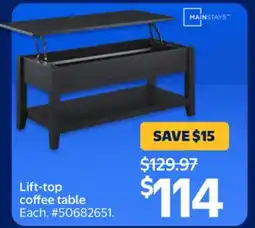 Walmart Lift-top coffee table offer