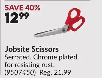 Princess Auto Jobsite Scissors offer