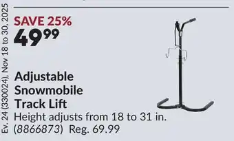 Princess Auto Adjustable Snowmobile Track Lift offer