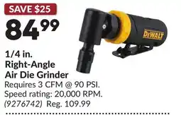 Princess Auto 1/4 in. Right-Angle Air Die Grinder offer