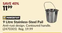Princess Auto 9 Litre Stainless-Steel Pail offer