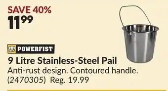 Princess Auto 9 Litre Stainless-Steel Pail offer